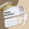 Conjunto de Louças para Bolo de Aniversário, Faca, Garfo, Prato, Combinação de Velas, Prato de Papel para Assar Espesso Descartável, Louças Embaladas de Alta Qualidade