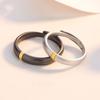 Anillos de Pareja Sol de Plata de Ley 1.0m para Mujer y Hombre, Ajustables Negro y Blanco Diseño Abierto, Diseño de Nicho de Lujo Ligero Japonés
