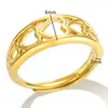 Anillo de Moda Tendencia en Tiktok Estilo Ins Diseño de Nicho Anillo Abierto Simple Anillo de Corazón Hueco para Mujer