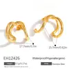 Pendientes de Acero de Titanio Transfronterizos Yuhui con Líneas Irregulares y Formas Geométricas, Pendientes de Acero Inoxidable Chapados en Oro, Modernos y Elegantes