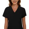 Nuevo Top de Uniforme de Trabajo de Estilo de Comercio Exterior con Cuello en V, Ceñido a la Cintura y Manga Corta para Mujer, Uniforme de Trabajo para Doctor y Enfermera, Bata Quirúrgica, Hecho a Medida