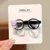 Super Popular Desenho Animado Fofo Armação Pequena de Óculos Grampo de Cabelo Cartão Boneca Inlaid Acessório de Cabelo Estampa de Leopardo Colorido Grampo de Cabelo Infantil