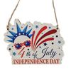 Tablero colgante para puerta de habitación con temática transfronteriza del Día de la Independencia de Estados Unidos, adornos navideños, colgante de madera para el hogar del Día Nacional