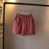 [Bizheng] 2024 verano nuevo artístico simple elástico cintura alta shorts Joker slim pantalones casuales de mujer coreanos 1328