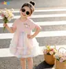 Vestido de Verão Novo Estilo Coreano Doce Little Pony com Renda para Meninas, Vestido de Princesa Fashion para Crianças