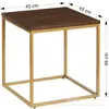 Mesa Quadrada Pequena Retro Casual de Metal para Sala de Estar, Quarto, Cafeteria, Mesa Lateral de Sofá, Mesa de Centro, Suporte de Flores Marrom+Dourado