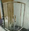 Mampara de ducha de cristal curvado para bañera, puerta de cristal divisoria de separación húmeda y seca, pantalla a prueba de explosiones, puerta corredera de cristal templado fijo