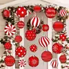 Nueva decoración colgante de Navidad redonda de Amazon, adorno de bola de Navidad, letrero para césped de jardín exterior