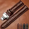 Correa de Cuero de Vaca de Primera Capa con Patrón de Cocodrilo con Hebilla de Doble Cierre de Mariposa Reloj para Hombres de Negocios Accesorios de Correa de Reloj de Repuesto Multicolores
