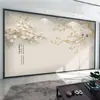 Papel de Parede Estéreo Flor e Pássaro Pintado à Mão Chinês para Fundo de TV Florescendo Rico Sala de Estar Quarto Mesa de Cabeceira Estudo Revestimento de Parede