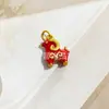 Retención de color alta arena dorada accesorios DIY gota de aceite lindo colgante de ovejita pulsera de cuentas hecha a mano collar accesorio para cordón de teléfono