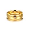 Anillo de moda de acero de titanio para hombre y mujer al por mayor personalidad simple con incrustaciones de anillo de diamante único estilo coreano anillo al por mayor R-059