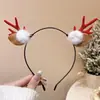 Chifres de Rena de Natal Transfronteiriços Decoração de Árvore Pequena Presilha de Cabelo de Natal Pelúcia Fofa Adereço de Cabeça para Festa de Feriado Acessórios de Cabelo para Meninas