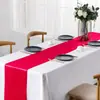 Caminho de Mesa de Cetim em Estoque para Casamentos, Novo Estilo Chinês, Cor Sólida, Vermelho de Alta Densidade, Decoração de Casamento, Luxo Leve, Estilo Europeu de Alta Qualidade