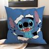 Almohada de Stitch Lindo Dibujo Animado Periférico Almohada de Stitch Sala de Estar Sofá Dormitorio Almohada Lumbar Funda de Almohada
