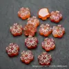 Pingente Flor de Cerejeira Nuvem de Fundo com Furo Passante de Ágata Vermelha 15mm Acessórios de Botão de Pressão para Pulseira Colar Brincos DIY
