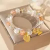 Pulsera de Piedra Lunar de Cristal de Colores, Nueva Pulsera de Retrato Estilo Chino con la Palabra "Furong", Joyería Retro Versátil y de Alta Gama para Mujer