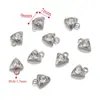 Joias Transfronteiriças Pingente Cravejado com Diamantes de Aço Inoxidável Acessórios de Colar de Diamantes Brancos Pingente Pequeno de Coração Estrela Colar DIY Brincos