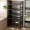 Novo Rack de Armazenamento de Cozinha de Chão Multicamadas para Armazenamento de Vegetais Doméstico Multifuncional para Utensílios Diversos Prateleiras de Armazenamento Montadas na Parede