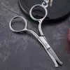 Recortador de Vello Nasal Redondo de Acero Inoxidable Transfronterizo, Recortador Engrosado Antideslizante, Recortador de Cejas para Maquillaje, Tijeras Convenientes para Barba