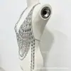 Cadena para el Cuerpo Transfronteriza con Diamantes Blancos, Sujetador Hecho a Mano Estilo Spicy Girl, Bustier de Perlas con Espalda Descubierta y Cuello Halter Estilo Europeo y Americano, Cadena Sexy para el Pecho