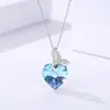 Diseño original Damila colgante de plata de ley S925 estilo coreano corazón de cristal austriaco collar de cola de pez en stock al por mayor