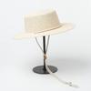 Moda Casual Nueva Primavera y Verano Ajuste con Cordón Sombrero de Paja de Copa Plana Sombrero de Copa Superior Protección Solar para Viajes al Aire Libre Sombrero de Paja de Copa Plana