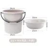 Cubo de almacenamiento de agua para el hogar, cubo grande de plástico engrosado, cubo redondo grande portátil para dormitorio de estudiantes con cubo de ropa resistente a caídas, lavabo