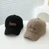 Gorra de Béisbol de Otoño e Invierno para Niños, Letra de Ángel, Gorra de Pico de Pato, Gorro Cálido Casual para Niños y Niñas