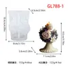 Busto Diosa Retrato Molde de Silicona para Velas Flor Europea Vintage Figura Femenina Media Cuerpo Molde de Yeso para Velas Aromáticas