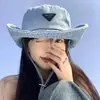 Sombrero de Mezclilla Estilo Occidental para Protección Solar para Mujer, Sombrero de Pescador con Visera para Senderismo al Aire Libre en Primavera y Verano, Sombrero de Mezclilla Lavable para Senderismo y Montañismo