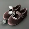 Sapatos Infantis Estilo Coreano Outono Veludo Sapatos de Princesa para Bebê Sapatos Rasos Infantis Sapatos Individuais para Menininhas Comércio Exterior Atacado