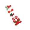 Nuevo Pasador de Navidad con Lazo Lindo Adorno para el Cabello de Dibujos Animados Tela Campana Reno Copo de Nieve Árbol de Navidad Set de Pasadores