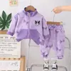 Conjunto de cárdigan Kuromi para niña Otoño 2024 Nuevo de Moda Conjunto de Otoño Infantil Deportivo de Dos Piezas para Bebé