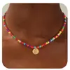 Collar de Corazón Turquesa Colorido de 26 Letras Transfronterizo Europeo y Americano, Gargantilla Elegante y Versátil