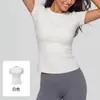 Juyitang Top Deportivo de Manga Corta Ajustado para Yoga y Fitness de Primavera y Verano para Mujer