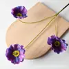 Flores de Amapola Artificiales Simuladas de 3 Cabezas, Adornos de Flores Artificiales de Alta Gama, Ramos para Sala de Estar, Decoraciones para Mesa de Comedor, Adornos de Boda, Fotografía