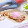 Colección de modelos de coche con incrustaciones de diamantes, llaveros de coche, metal, lindos, unisex, dijes para bolso, llavero, regalo creativo
