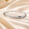 Fábrica de origen directo transfronteriza: Pulsera delgada de doble capa con circonitas escalonadas, accesorio simple para el día a día para mujer, disponible al por mayor
