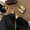 Estampa de Leopardo Sapatilhas Alemãs de Treinamento Femininas com Salto Escondido Calçados Casuais Simples 26 Outono Deslocamento Tênis Esportivos Forrest Gump Tênis de Skate Retrô