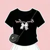 Conjunto de Dos Piezas para Niñas 2026 Nuevo Estilo Top Delgado de Manga Corta con Lazo Falda Dulce de Pastel Moda de Verano Elegante