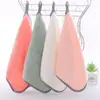 Toalha quadrada pequena de fleece de coral de alta densidade toalha de mão pano de limpeza pano de limpeza de cozinha pano de limpeza de grade de abacaxi absorvente de água pendurável