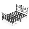Cama de hierro, cama de princesa para niños, cama de acero con estructura de hierro para dormitorio, cama doble para apartamento de alquiler, cama simple con estructura de hierro estilo europeo
