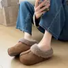 Pantuflas de Medio Pie para Persona Perezosa Cabello Rizado Otoño Versátil Pantuflas de Punta Cerrada Moda Femenina Ropa de Exterior 2026 Birkenstock Slip-Ons Nuevo Estilo
