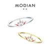 Modian Nuevo Diseño de Nicho Anillo de Plata de Ley 925 Corona de Gama Alta Anillo para el Dedo Femenino Anillo para el Dedo de Celebridad Cibernética