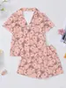 Conjunto de pijama infantil estampado para meninas de meia-idade, novo, para exportação transfronteiriça, ideal para todas as estações. Inclui shorts de manga curta, cardigã e muito mais.