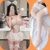 Lencería Sexy Blanca Pura Encaje Princesa Tutú Falda Pura Deseo Bordado Malla Espalda Descubierta Linda Chica Mono