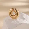 Europeu e americano cross-border jóias ins estilo simples C-em forma de brilhante aberto orelha osso clipe moda feminina colorido brincos sem orelhas