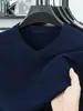 Cárdigan de Lana 100% Pura para Hombre con Cuello en V Otoño e Invierno Suéter de Color Puro para Hombre de Mediana Edad Casual Cuello Corazón Camiseta Básica