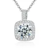 Collar Cuadrado de Diamantes Super Brillante, Nicho Femenino Gama Alta 2025 Nuevo al por Mayor Verano Ins Cadena Clavícula Circonita Llena de Diamantes